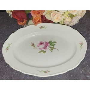 Meissen vintage glassware antique roses platter